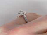 18ct White Gold Diamond Halo Diamond Shoulders Cluster Engagement Ring 0.70ct SKU 8802068