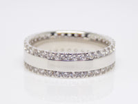 White Gold Full Eternity Double Row Round Brilliant Claw Set Diamonds Wedding/Eternity Ring 1.35ct SKU 4501786