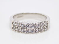 Platinum Double Row Claw Set Round Brilliant Diamonds Wedding/Eternity Ring 0.50ct SKU 4501766