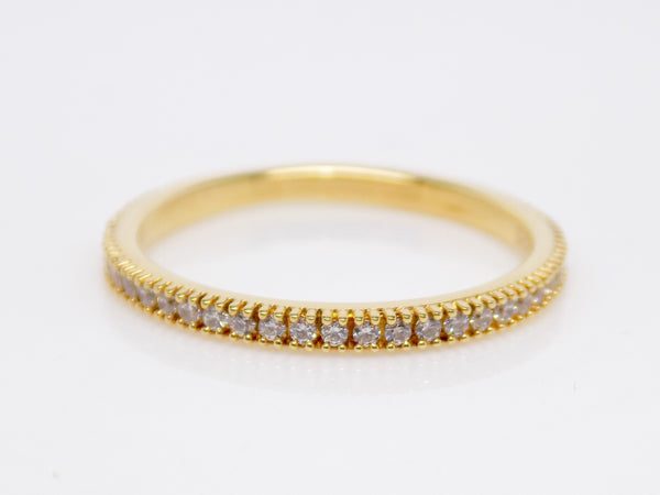 Yellow Gold Claw Set Round Brilliant Diamond 3/4 Wedding/Eternity Ring 0.25ct SKU 4501196