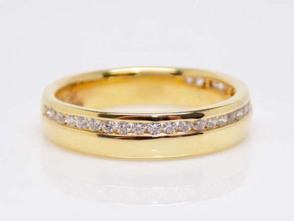 Yellow Gold Channel Set Round Brilliant Diamonds Wedding/Eternity Ring 0.27ct SKU 4501220