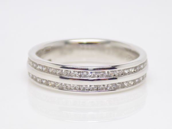 Double Row Channel Set Round Brilliant Diamonds Wedding/Eternity Ring 0.50ct SKU 4501235