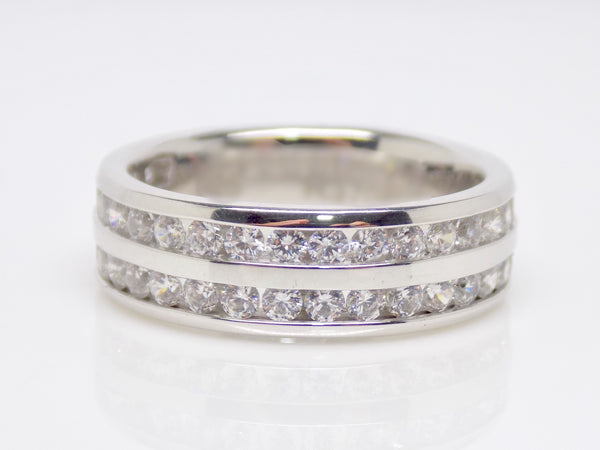 Double Row Channel Set Round Brilliant Diamonds Wedding/Eternity Ring 1.20ct SKU 4501259