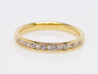 Yellow Gold Round and Baguette Channel Set Diamonds Wedding/Eternity Ring 0.25ct SKU 4501352