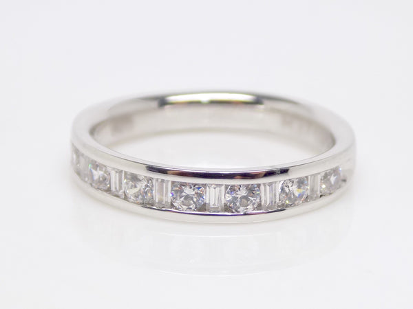 Round and Baguette Channel Set Diamonds Wedding/Eternity Ring 0.50ct SKU 4501367