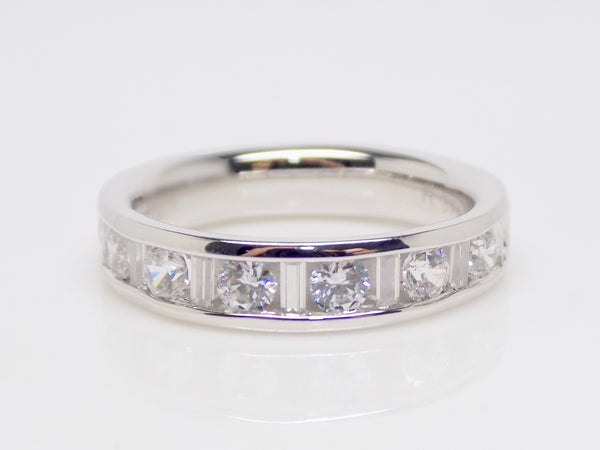 Round and Baguette Channel Set Diamonds Wedding/Eternity Ring 1.00ct SKU 4501379