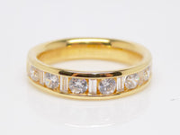 Yellow Gold Round and Baguette Channel Set Diamonds Wedding/Eternity Ring 1.00ct SKU 4501376