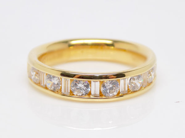 Yellow Gold Round and Baguette Channel Set Diamonds Wedding/Eternity Ring 1.00ct SKU 4501376