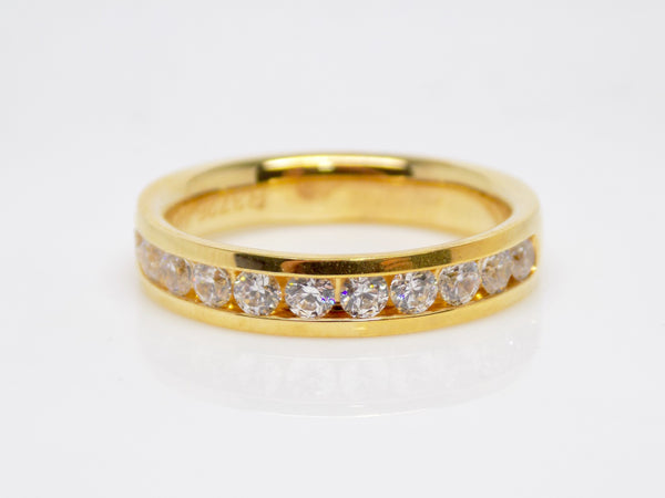 Yellow Gold Round Brilliant Channel Set Diamonds Wedding/Eternity Ring 0.75ct SKU 4501436
