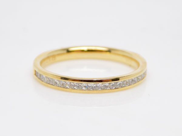 Yellow Gold Princess Cut Channel Set Diamonds Wedding/Eternity Ring 0.40ct SKU 4501454