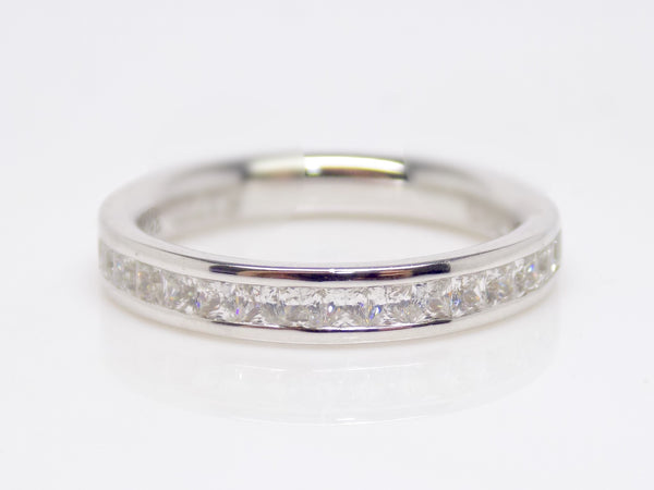 White Gold Princess Cut Channel Set Diamonds Wedding/Eternity Ring 0.60ct SKU 4501465