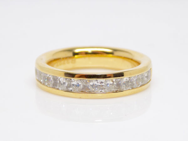 Yellow Gold Princess Cut Channel Set Diamonds Wedding/Eternity Ring 1.47ct SKU 4501478