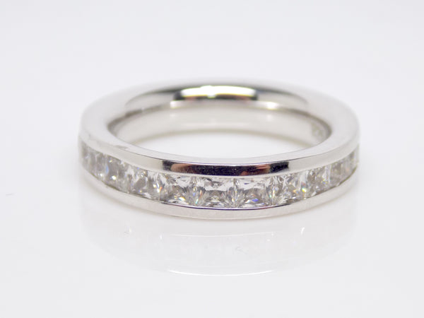 White Gold Full Eternity Princess Cut Channel Set Diamonds Wedding/Eternity Ring 2.80ct SKU 4501549