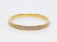 Yellow Gold Claw Set Round Brilliant Diamonds Channel Edge Wedding/Eternity Ring 0.15ct SKU 4501562
