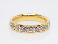 Yellow Gold Claw Set Round Brilliant Diamonds Channel Edge Wedding/Eternity Ring 0.70ct SKU 4501586