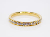Yellow Gold Claw Set Round Brilliant Diamonds Milgrain Edge Wedding/Eternity Ring 0.25ct SKU 4501604