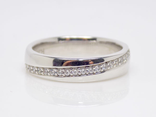 White Gold Fancy Claw Set Round Brilliant Diamonds Wedding/Eternity Ring 0.20ct SKU 4501705