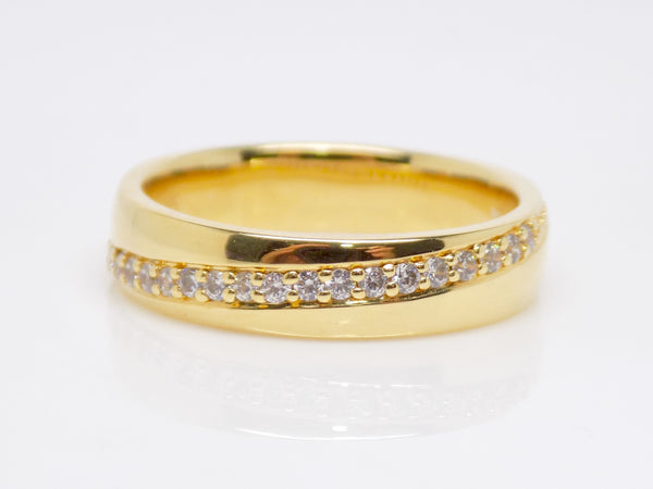 Yellow Gold Fancy Claw Set Round Brilliant Diamonds Wedding/Eternity Ring 0.20ct SKU 4501706