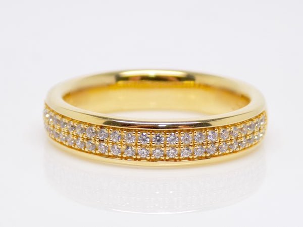 Yellow Gold Double Row Round Brilliant Pave Diamonds Channel Set Wedding/Eternity 0.25ct SKU 4501712