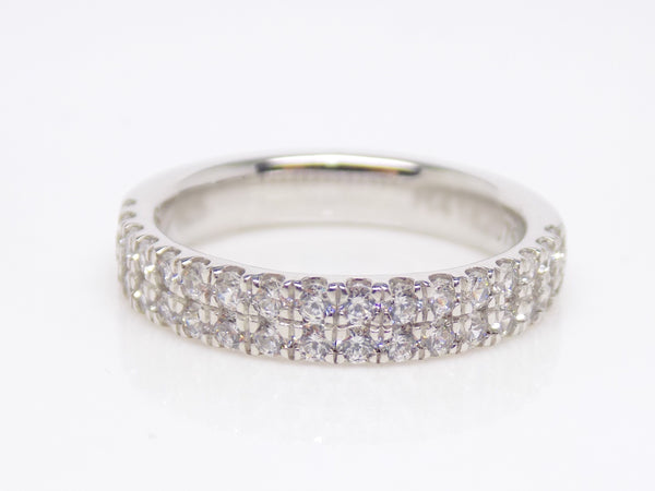 Double Row Claw Set Round Brilliant Diamonds Wedding/Eternity Ring 0.75ct SKU 4501745